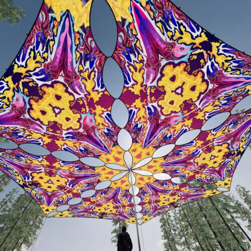 GN-TR03 - 6 Triangles Canopy Set - UV-Reactive Flurescent Ceiling Decoration - 3D-Preview