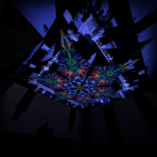 HH-DM01 - 6 Diamonds Canopy Set - UV-Reactive Flurescent Ceiling Decoration - 3D-Preview