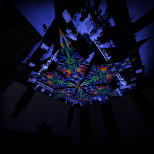 HH-DM01 - 6 Diamonds Canopy Set - UV-Reactive Flurescent Ceiling Decoration - 3D-Preview