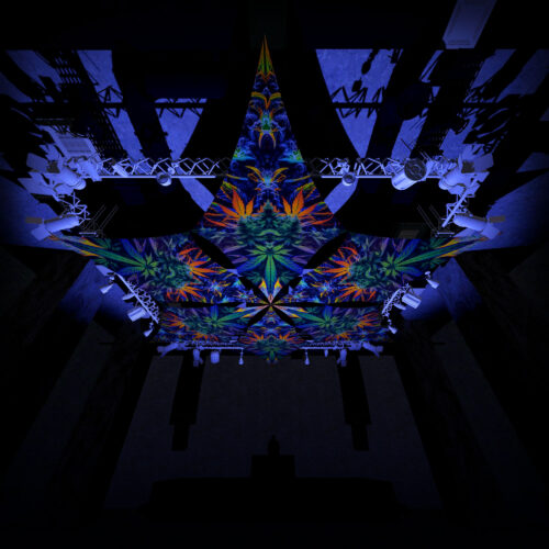 HH-DM01 - 6 Diamonds Canopy Set - UV-Reactive Flurescent Ceiling Decoration - 3D-Preview