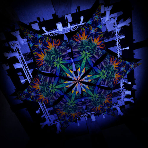 HH-DM01 - 6 Diamonds Canopy Set - UV-Reactive Flurescent Ceiling Decoration - 3D-Preview