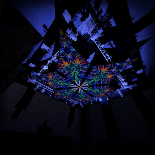 HH-DM01 - 6 Diamonds Canopy Set - UV-Reactive Flurescent Ceiling Decoration - 3D-Preview