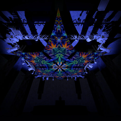 HH-DM01 - 6 Diamonds Canopy Set - UV-Reactive Flurescent Ceiling Decoration - 3D-Preview