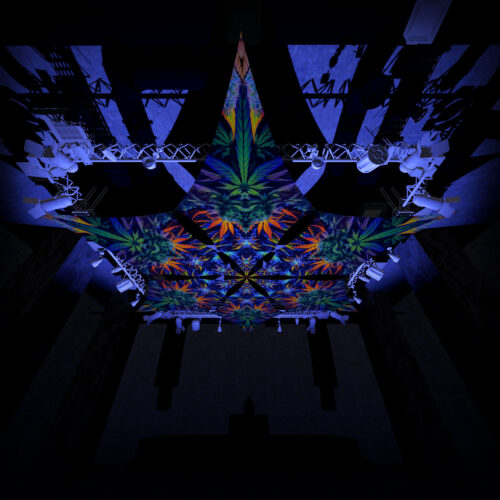 HH-DM01 - 6 Diamonds Canopy Set - UV-Reactive Flurescent Ceiling Decoration - 3D-Preview