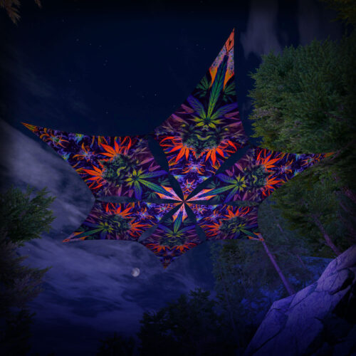 HH-DM01 - 6 Diamonds Canopy Set - UV-Reactive Flurescent Ceiling Decoration - 3D-Preview