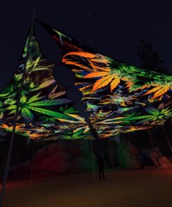 HH-TR01 and HH-TR02 - 6 Triangles Canopy Set - UV-Reactive Flurescent Ceiling Decoration - 3D-Preview