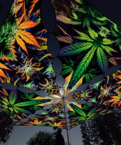 HH-TR01 and HH-TR02 - 6 Triangles Canopy Set - UV-Reactive Flurescent Ceiling Decoration - 3D-Preview