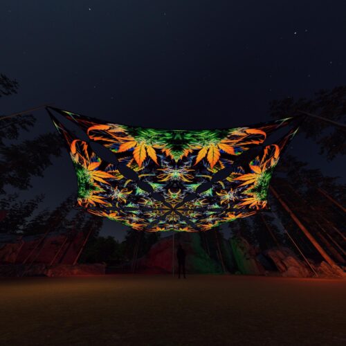 HH-TR01 - 6 Triangles Canopy Set - UV-Reactive Flurescent Ceiling Decoration - 3D-Preview