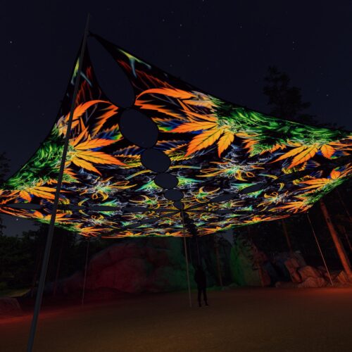 HH-TR01 - 6 Triangles Canopy Set - UV-Reactive Flurescent Ceiling Decoration - 3D-Preview