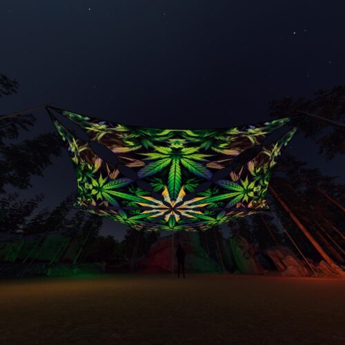 HH-TR02 - 6 Triangles Canopy Set - UV-Reactive Flurescent Ceiling Decoration - 3D-Preview