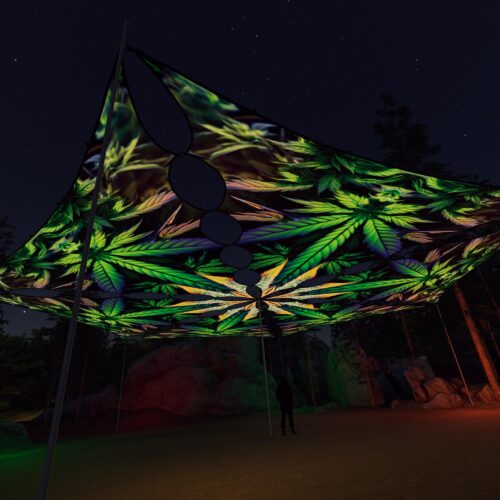 HH-TR02 - 6 Triangles Canopy Set - UV-Reactive Flurescent Ceiling Decoration - 3D-Preview