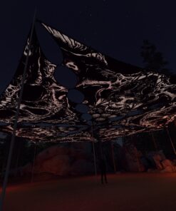 HL-TR01 and HL-TR02 - 6 Triangles Canopy Set - UV-Reactive Flurescent Ceiling Decoration - 3D-Preview