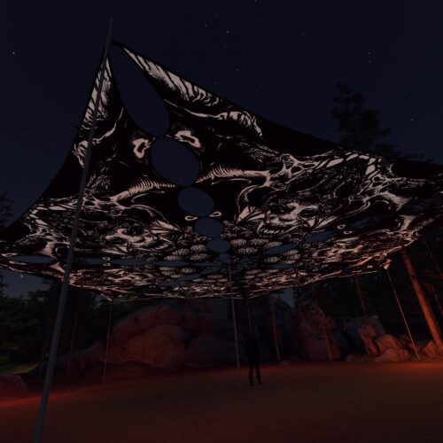 HL-TR01 - 6 Triangles Canopy Set - UV-Reactive Flurescent Ceiling Decoration - 3D-Preview