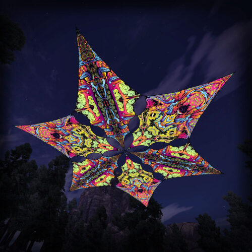 HN-DM01 and HN-DM02 - 6 Diamonds Canopy Set - UV-Reactive Flurescent Ceiling Decoration - 3D-Preview