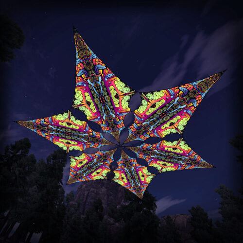 HN-DM01 - 6 Diamonds Canopy Set - UV-Reactive Flurescent Ceiling Decoration - 3D-Preview