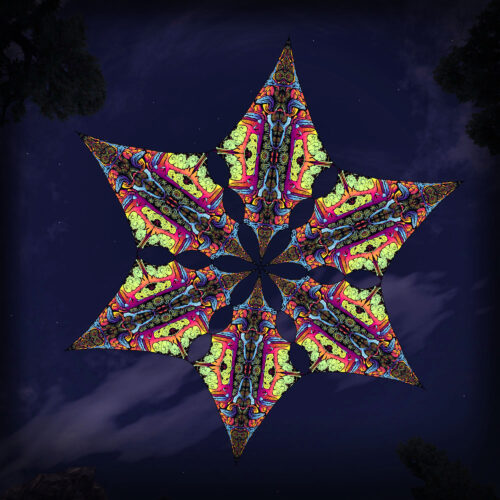 HN-DM01 - 6 Diamonds Canopy Set - UV-Reactive Flurescent Ceiling Decoration - 3D-Preview