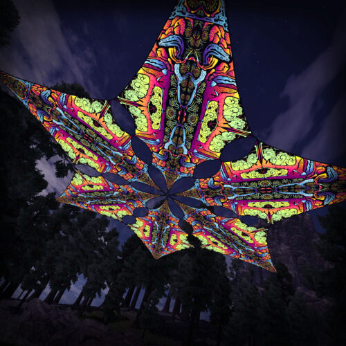 HN-DM01 - 6 Diamonds Canopy Set - UV-Reactive Flurescent Ceiling Decoration - 3D-Preview