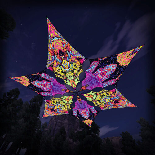 HN-DM02 and HN-DM03 - 6 Diamonds Canopy Set - UV-Reactive Flurescent Ceiling Decoration - 3D-Preview