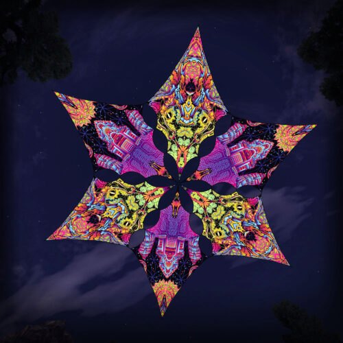 HN-DM02 and HN-DM03 - 6 Diamonds Canopy Set - UV-Reactive Flurescent Ceiling Decoration - 3D-Preview