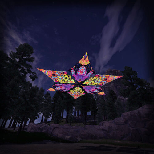 HN-DM02 and HN-DM03 - 6 Diamonds Canopy Set - UV-Reactive Flurescent Ceiling Decoration - 3D-Preview