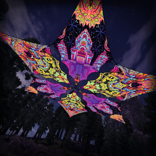 HN-DM02 and HN-DM03 - 6 Diamonds Canopy Set - UV-Reactive Flurescent Ceiling Decoration - 3D-Preview