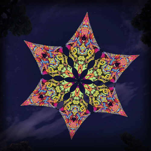 HN-DM02 - 6 Diamonds Canopy Set - UV-Reactive Flurescent Ceiling Decoration - 3D-Preview