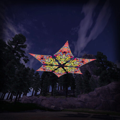 HN-DM02 - 6 Diamonds Canopy Set - UV-Reactive Flurescent Ceiling Decoration - 3D-Preview