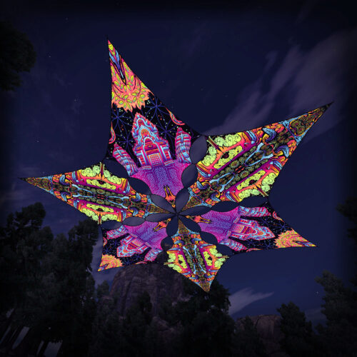 HN-DM03 and HN-DM01 - 6 Diamonds Canopy Set - UV-Reactive Flurescent Ceiling Decoration - 3D-Preview