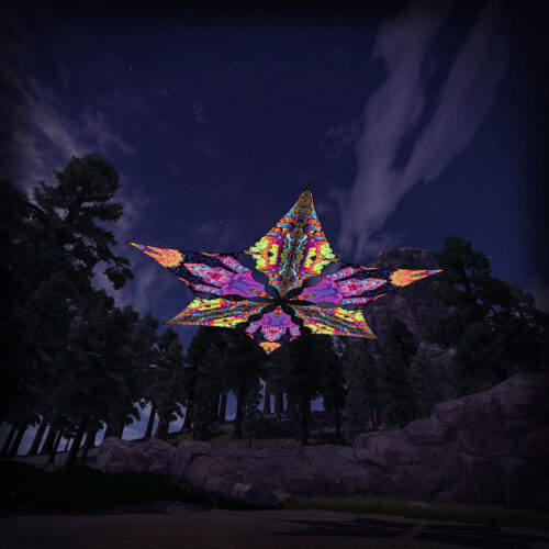 HN-DM03 and HN-DM01 - 6 Diamonds Canopy Set - UV-Reactive Flurescent Ceiling Decoration - 3D-Preview