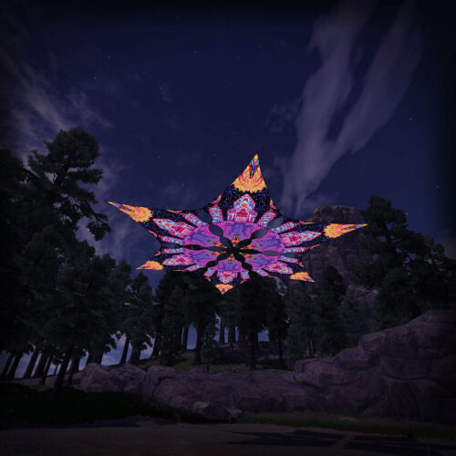 HN-DM03 - 6 Diamonds Canopy Set - UV-Reactive Flurescent Ceiling Decoration - 3D-Preview