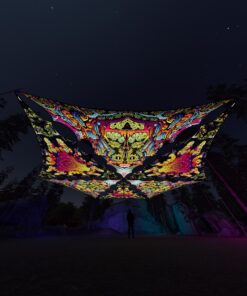 HN-TR01 and HN-TR02 - 6 Triangles Canopy Set - UV-Reactive Flurescent Ceiling Decoration - 3D-Preview