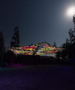 HN-TR01 and HN-TR02 - 6 Triangles Canopy Set - UV-Reactive Flurescent Ceiling Decoration - 3D-Preview