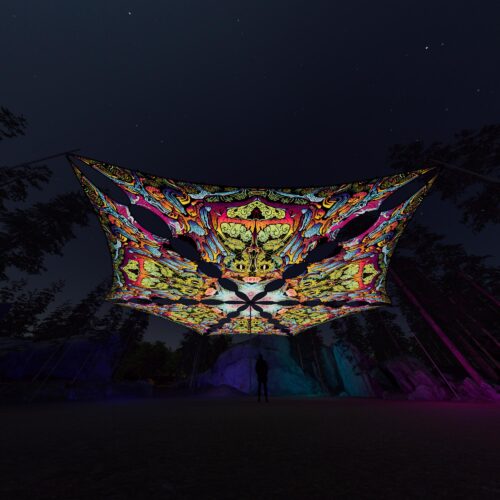 HN-TR01 - 6 Triangles Canopy Set - UV-Reactive Flurescent Ceiling Decoration - 3D-Preview