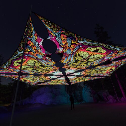 HN-TR01 - 6 Triangles Canopy Set - UV-Reactive Flurescent Ceiling Decoration - 3D-Preview