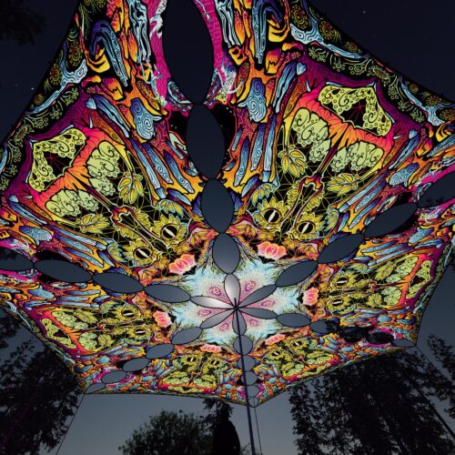 HN-TR01 - 6 Triangles Canopy Set - UV-Reactive Flurescent Ceiling Decoration - 3D-Preview