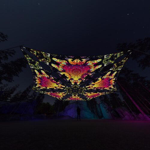 HN-TR02 - 6 Triangles Canopy Set - UV-Reactive Flurescent Ceiling Decoration - 3D-Preview