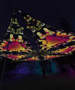 HN-TR02 - 6 Triangles Canopy Set - UV-Reactive Flurescent Ceiling Decoration - 3D-Preview