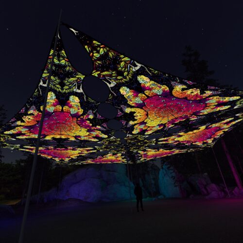 HN-TR02 - 6 Triangles Canopy Set - UV-Reactive Flurescent Ceiling Decoration - 3D-Preview
