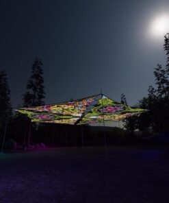 HN-TR03 and HN-TR01 - 6 Triangles Canopy Set - UV-Reactive Flurescent Ceiling Decoration - 3D-Preview