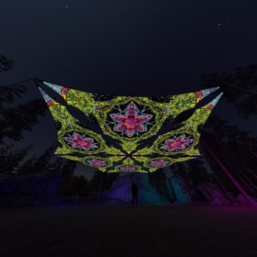 HN-TR03 - 6 Triangles Canopy Set - UV-Reactive Flurescent Ceiling Decoration - 3D-Preview