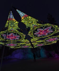 HN-TR03 - 6 Triangles Canopy Set - UV-Reactive Flurescent Ceiling Decoration - 3D-Preview