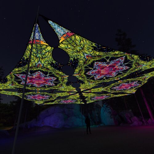 HN-TR03 - 6 Triangles Canopy Set - UV-Reactive Flurescent Ceiling Decoration - 3D-Preview