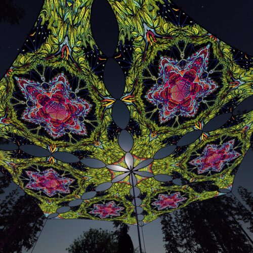 HN-TR03 - 6 Triangles Canopy Set - UV-Reactive Flurescent Ceiling Decoration - 3D-Preview