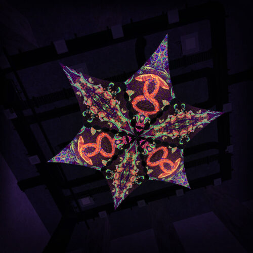 JS-DM01 and JS-DM02 - 6 Diamonds Canopy Set - UV-Reactive Flurescent Ceiling Decoration - 3D-Preview
