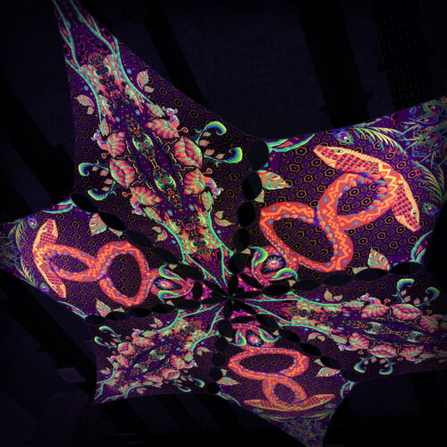 JS-DM01 and JS-DM02 - 6 Diamonds Canopy Set - UV-Reactive Flurescent Ceiling Decoration - 3D-Preview