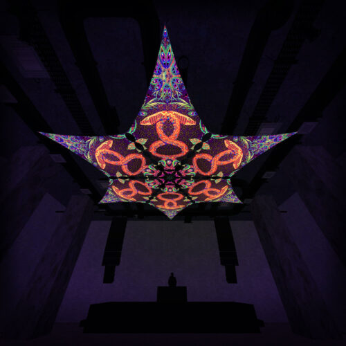 JS-DM01 - 6 Diamonds Canopy Set - UV-Reactive Flurescent Ceiling Decoration - 3D-Preview