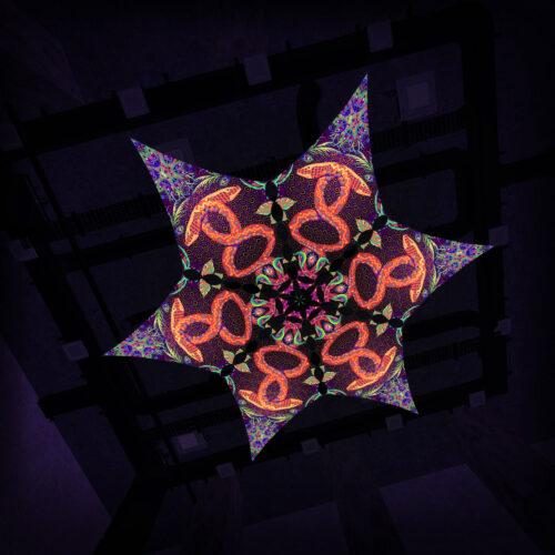 JS-DM01 - 6 Diamonds Canopy Set - UV-Reactive Flurescent Ceiling Decoration - 3D-Preview