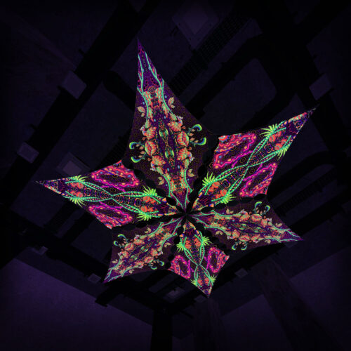 JS-DM02 and JS-DM03 - 6 Diamonds Canopy Set - UV-Reactive Flurescent Ceiling Decoration - 3D-Preview