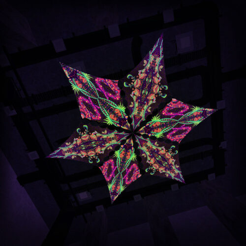 JS-DM02 and JS-DM03 - 6 Diamonds Canopy Set - UV-Reactive Flurescent Ceiling Decoration - 3D-Preview