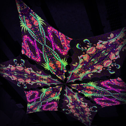 JS-DM02 and JS-DM03 - 6 Diamonds Canopy Set - UV-Reactive Flurescent Ceiling Decoration - 3D-Preview